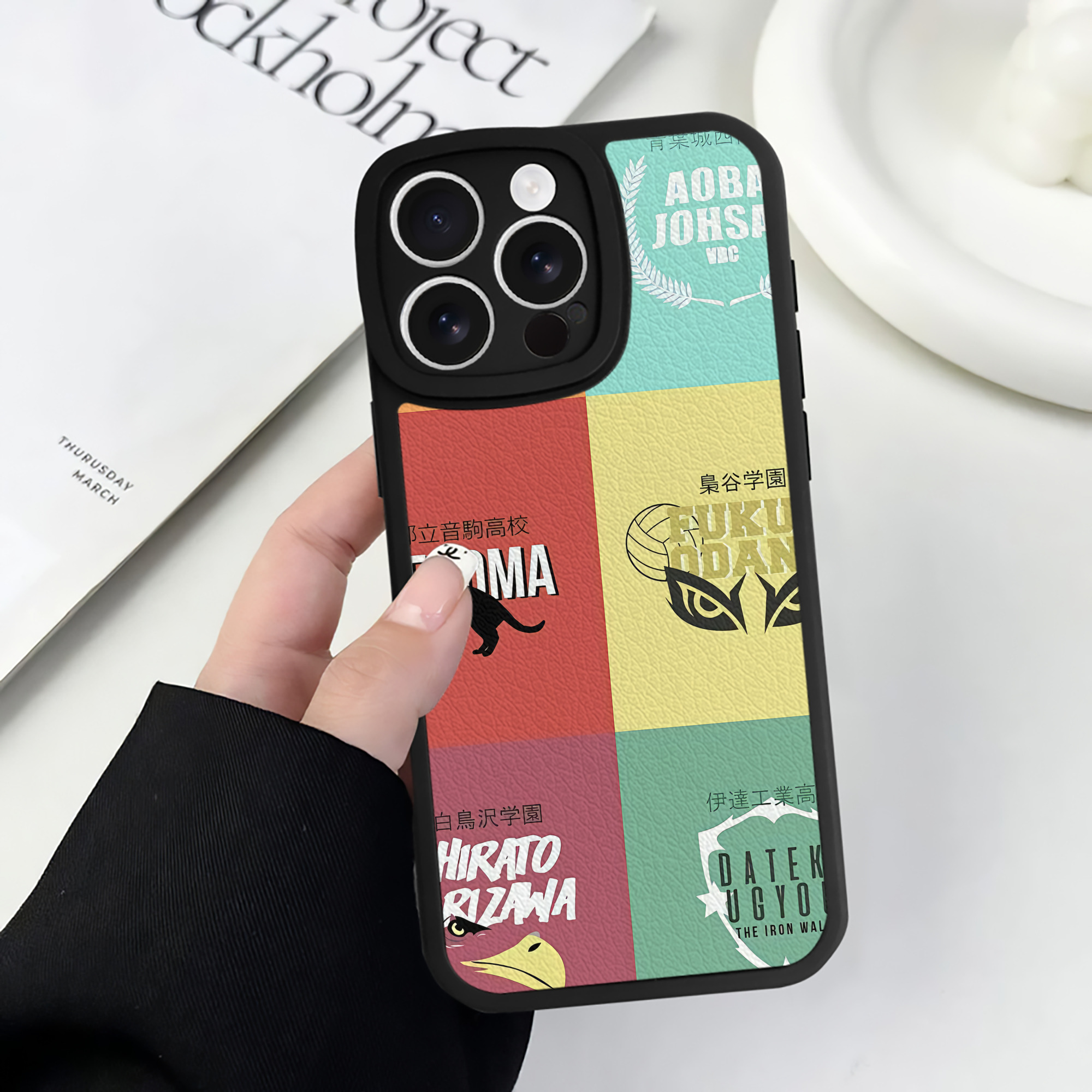 （画像用） ハイキュー!! Haikyu!! 【iPhone 16シリーズ対応】シリコンスマホケース（レザー調） 材質：シリコン